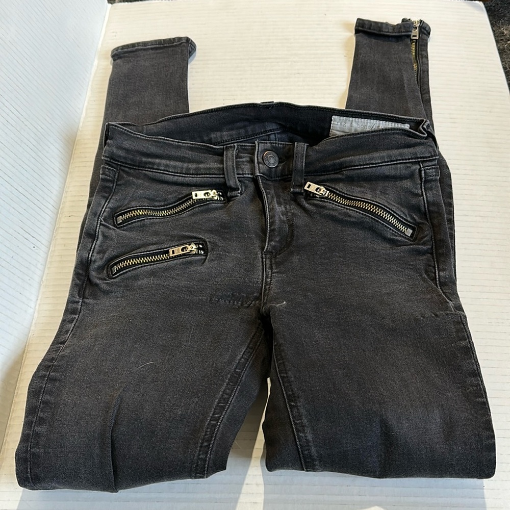 Rag & Bone Black Skinny Zipper Jeans